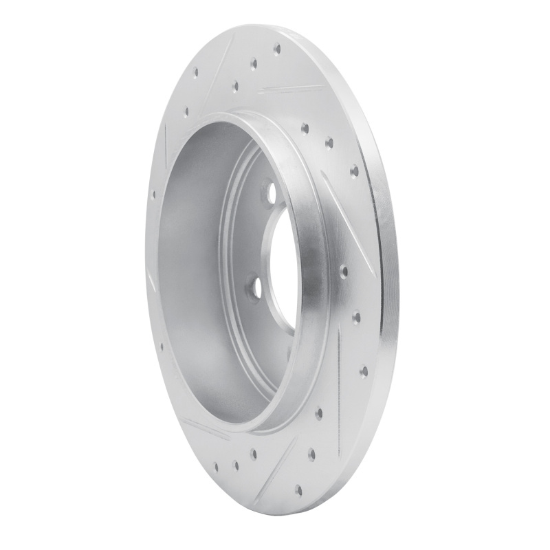 Ford Explorer Brake Rotor (1) - Rear Right - R1 Concepts - Drilled & Slotted - Silver - `02-`10